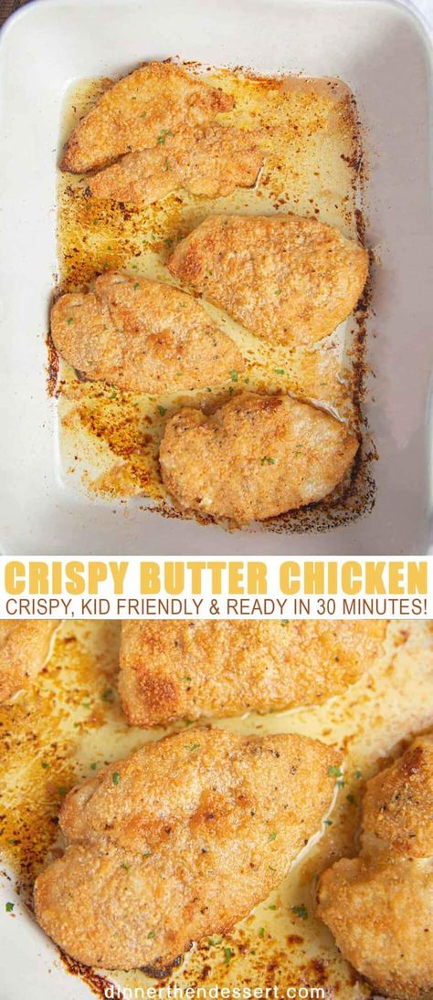 Crispy Butter chicken with Ritz Crackers Oven Baked Fried Chicken, Ayam Mentega, Baked Fried Chicken, Oven Chicken Recipes, Chicken Breast Recipes Baked, Oven Chicken, Easy Oven, Thigh Recipes, Chicken Dishes Recipes