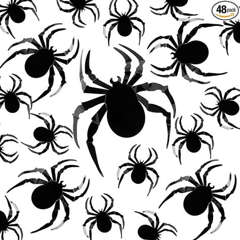 Amazon.com: BBTO 48 Pieces Halloween Spider Wall Decor DIY Mirror 3D Spider Stickers Removable Spider Decals for Home Nursery Classroom Bedroom Bathroom Living Room Decor : Baby 3d Spider, Spider Wall, Nursery Classroom, Wall Decor Diy, Home Nursery, Halloween Table, Diy Mirror, Halloween Spider, Diy Wall Decor