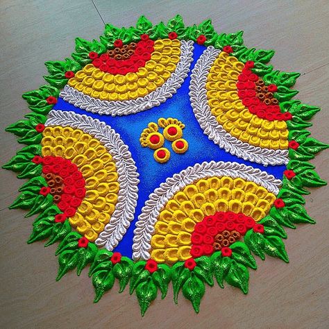 Advanced Rangoli Design Images (Kolam Ideas) Designer Rangoli, Welcome Rangoli, Full Mehndi, Rainbow Drawing, Very Easy Rangoli Designs, Rangoli Designs Photos, Rangoli Designs Simple Diwali, Colorful Rangoli, Daily Rangoli