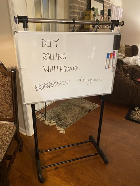 DIY Rolling Whiteboard for Teachers and Students at Home Diy Whiteboard Stand, Rolling Whiteboard, Diy Dry Erase Board, Diy Whiteboard, Whiteboard Stand, Classroom Whiteboard, Orange Office, Intervention Specialist, Virtual Teaching