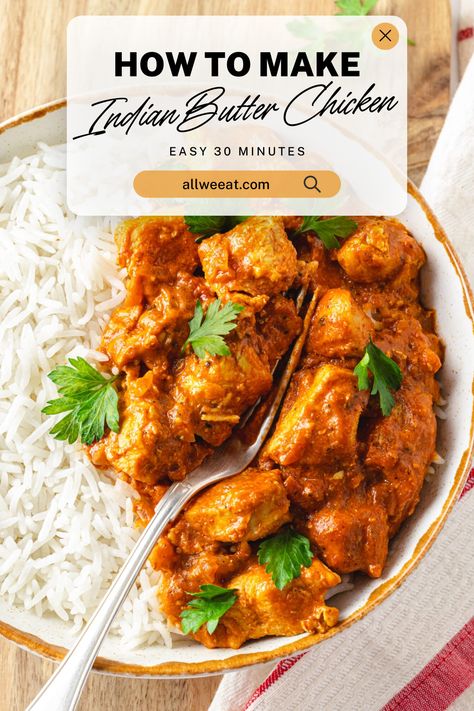 🍛🧡 Craving a flavorful and comforting dish? Try this Easy 30-Minute Indian Butter Chicken! Tender chicken simmered in a rich, creamy tomato sauce with fragrant spices—perfect for a quick weeknight dinner. Serve over rice or with naan for a satisfying meal that’s full of authentic Indian flavors, but simple enough for any home cook. Ready in just 30 minutes! 🌟 #ButterChicken #IndianRecipes #EasyDinner #30MinuteMeals #ComfortFood #QuickAndEasy #SpicyAndCreamy Butterchicken Indian Recipe, Butterchicken Indian, Butter Chicken Spices, Chicken Seasoning Mix, Indian Takeout, Butter Chicken Recipe Indian, Indian Meals, Serve Over Rice, Lentil Dishes