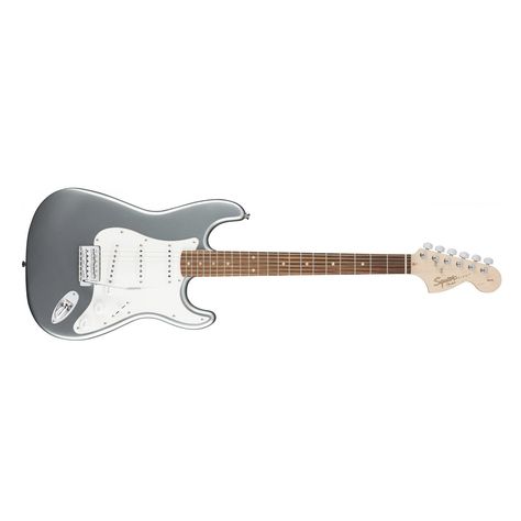 Fender Squier Affinity Stratocaster in Slick Silver Gray Icons, Clear Electric Guitar Aesthetic, Guitar White Background, Grey Guitar, Grey Electric Guitar, Black Electric Guitar Png, Silver Electric Guitar, Electric Guitar Design, Fender Electric Guitar