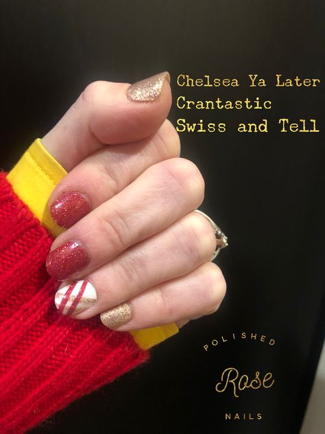 Chief Nails Kansas City, Kansas City Chiefs Acrylic Nails, Superbowl Nails Chiefs, Kansas City Chiefs Nails Designs, Kc Chiefs Nails Manicures, Kc Chiefs Nails, Chiefs Nails, Finger Nails, Rose Nails