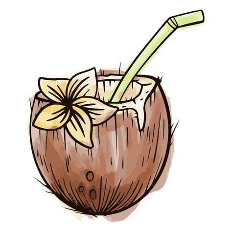 Coconut with straw watercolor #AD , #paid, #Affiliate, #watercolor, #straw, #Coconut Coconut With Straw, Coconut Vector, Ocean Drawing, Summer Drawings, Beach Drawing, Watercolor Png, Book Art Drawings, Summer Art, Doodle Drawings