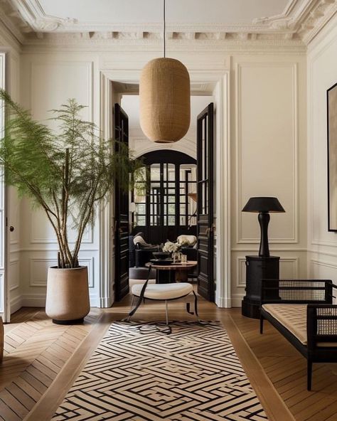 Tribal Chic in Paris 🖤 🤍 @baptistebohu via @heretoinspire74 . . . . . #frenchinteriors #frenchinterior #frenchhome #parisianhome… | Instagram Colonial Chic, Colonial Style Interior, Colonial House Interior, French Colonial Style, Colonial Interior Design, Southern Interior, Colonial Interior, Bedroom False Ceiling Design, Living Room Partition