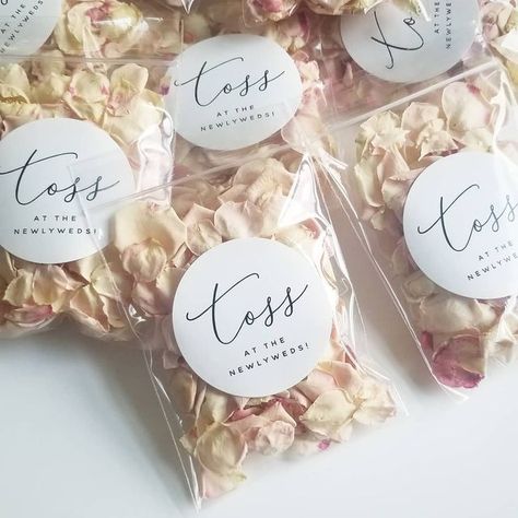 Cricket Printing • Brittany Bosworth on Instagram: "Mini pink petal packets for a wedding next weekend. This 'toss at the newlyweds!' sticker option will be added to the shop soon!" Wedding Confetti Toss, Petal Toss Wedding, Wedding Rose Petals, Biodegradable Wedding, Petal Toss, Bride Card, Flower Confetti, Wedding Spain, Wedding Petals