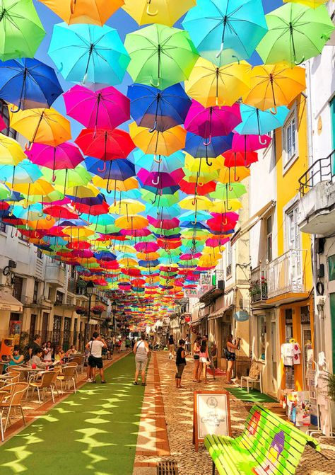 A weekend travel guide to Cappadocia, Turkey 🎈 | jou jou travels Umbrella Street, Places In Portugal, Instagram Locations, Colorful Umbrellas, Colorful Places, Cities In Europe, Places In Europe, Most Beautiful Cities, Travel Inspo