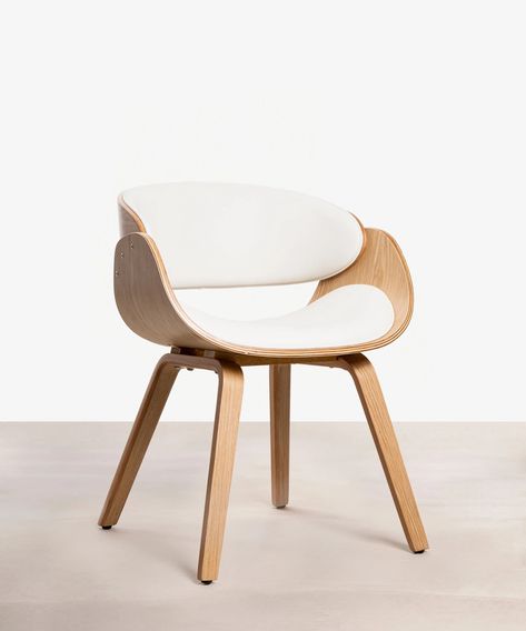 41841360437427 Silla Debbie Sillas Nórdicas Northdeco Nordic Chair, Curved Chair, Winged Armchair, Adjustable Stool, Wooden Dining Chairs, Curved Wood, Stackable Chairs, Low Stool, Plastic Chair