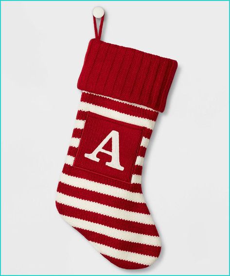 21 Precious Picks for Baby’s First Christmas Stocking Christmas Creative Design, Target Shopping List, Rustic Cabin Christmas, Christmas Decorating Themes, Striped Christmas Stocking, Monogram Christmas Stocking, Letter Stockings, Target Shopping, H Monogram