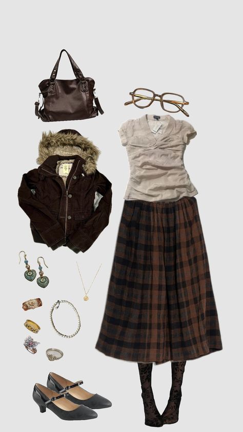 librarian outfit Vintage Artsy Outfit, Librarian Clothes, Librarian Outfit, Librarian Aesthetic, Eclectic Outfits, Librarian Style, Cottagecore Outfit, Artsy Outfit, Aesthetic Dress