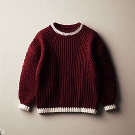 simple darkish red crochet sweater with white ribbing on the cuffs, waistband and neckline - Image Creator from Microsoft Designer Red And White Crochet Sweater, Red Sweater Crochet, Crochet Sweater Men, Red Crochet Sweater, Red And White Sweater, Crochet Men, Character Clothing, Crochet Jumper, Red Crochet