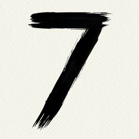 Number 7 grunge brush stroke vector typography | free image by rawpixel.com / Mind Number 7 Tattoo Ideas, 7 Number Logo, Number 7 Wallpaper, 7 Tattoo Number Design, Number 7 Tattoo, Alphabet Painting, Seven Number, Number Angel, Number Wallpaper