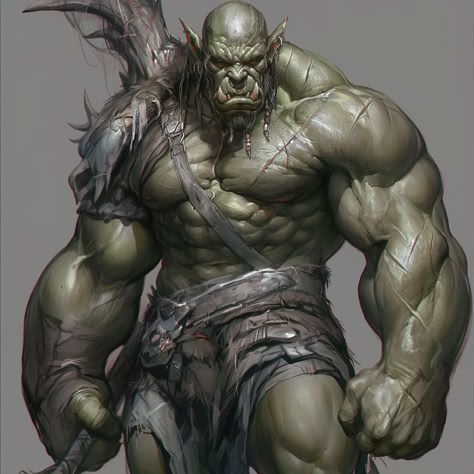 Orc Drawing, Orc Art, Warcraft Orc, Gargoyles Art, Hulk Hulk, Orc Warrior, References For Artists, Humanoid Creatures, Animated Man