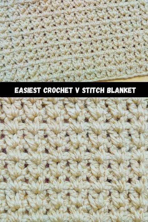 Crochet V Stitch, Crochet Zig Zag, Easy Blanket Pattern, Crochet Quotes, Easiest Crochet, V Stitch Crochet, Easy Blanket, Chunky Crochet Blanket Pattern, Modern Crochet Blanket