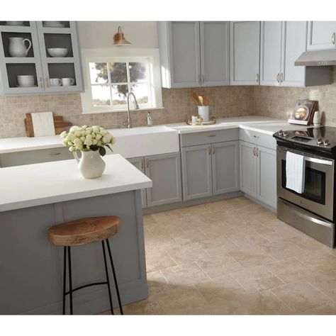 Kitchen With Beige Tiles, Tan Floor Kitchen, Cream Tile Floor Kitchen, Kitchens With Brown Tile Floors, Kitchen With Cream Tile Floor, Tan Tile Floor Kitchen, Kitchen With Brown Tile Floor, Kitchen With Light Tile Floor, Tan Tile Kitchen Floor