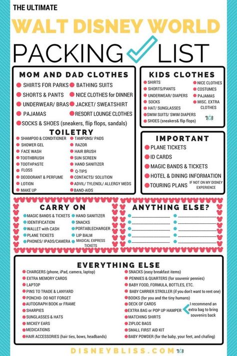 Disney World Packing List, Disney Packing, Packing List For Disney, Disney World Packing, Disney World Vacation Planning, Family Disney Trip, Disneyland Vacation, Disney Trip Planning, Disney Vacation Planning