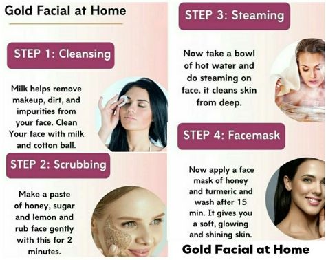 Facial Steps, At Home Facial, Acne Cleaning, Clear Skin Face Mask, Gold Facial, Facial At Home, Face Steaming, Home Facial, Beauty Treatments Skin Care