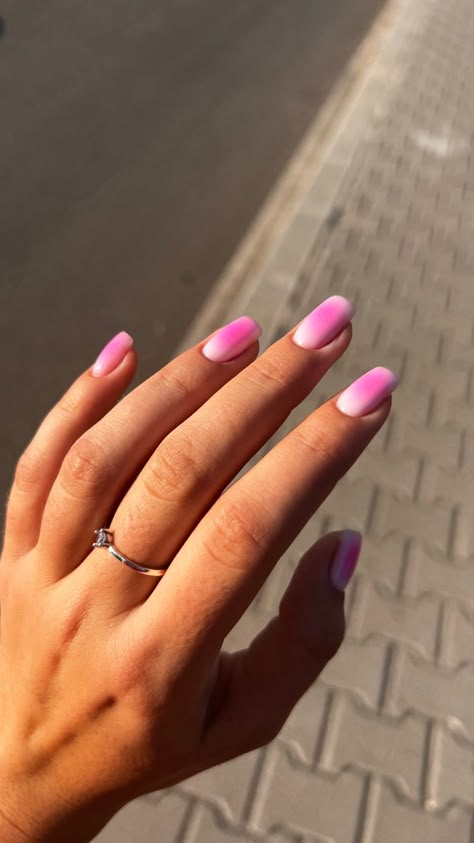 August Nails Ideas Square, Pink Aura Nails Square, Aura Manicure, Aura Short Nails, Square Aura Nails, Aura Nails Square, White Aura Nails, Air Nails, Nailart Pink