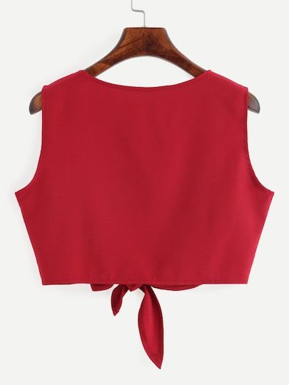 Top Rojo, Blouse Dress Outfit, Choli Dress, Simple Kurta Designs, Look Retro, Top Shein, Diy Fashion Clothing, Tie Crop Top, Women Tank Tops