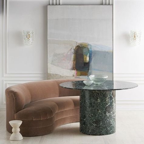 Green Marble Dining Table, Round Marble Dining Table, Modern Dining Tables, Dinner Room, Marble Dining Table, Modern Dining Room Tables, Marble Dining, Curved Sofa, Dining Table Marble