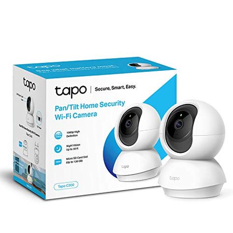 TP-Link Tapo Pan/Tilt Smart Security Camera, Indoor CCTV, 360° Rotational View, Works with Alexa & Google Home, No Hu... Best Security Cameras, Cctv Security Cameras, Wifi Camera, Security Camera System, Security Cameras For Home, Tp Link, Baby Monitor, Surveillance Camera, Micro Sd Card