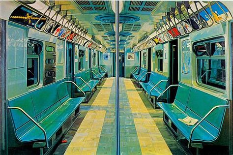 Richard Estes | power of h Weblog Richard Estes, Digital Museum, Point Perspective, Perspective Art, U Bahn, Perspective Drawing, Subway Art, Gcse Art, Middle School Art