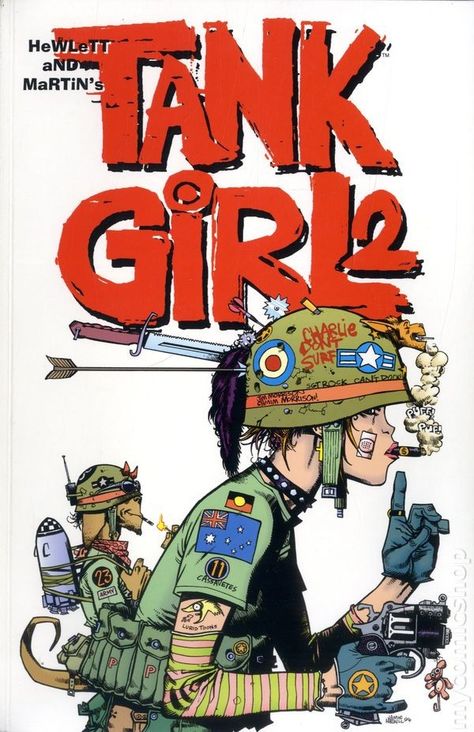 Tank Girl Art, Tank Girl Comic, Jamie Hewlett Art, White T Shirt Men, Jamie Hewlett, Vintage Tank, Girl Posters, Comics Girl, Tank Girl