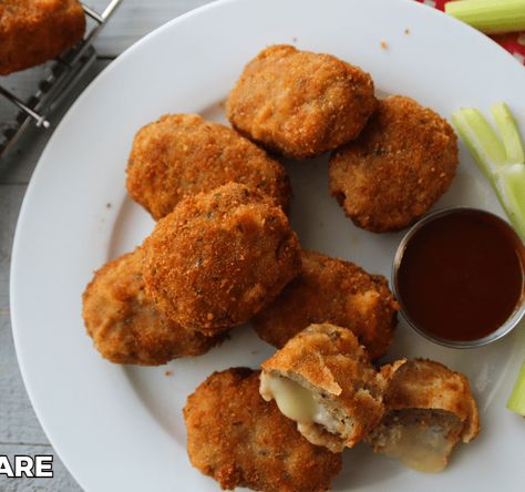 Cheesy Chicken Nuggets in 30 Minutes - Cook n' Share Finger Foods, Cheesy Chicken Nuggets, Nutrition Facts, Chicken With Italian Seasoning, Easy Treats, Cheesy Chicken, Ground Chicken, 30 Minute Meals, Chicken Nuggets