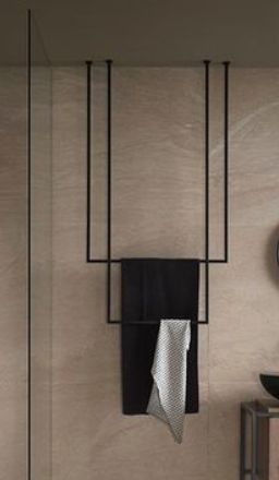 Classy Bathroom Ideas Modern, Bath Towel Rack Ideas, Modern Towel Rack, Toallero Ideas, Bathroom Decor Luxury, Bathroom Design Decor, Bathroom Inspiration Decor, Home Decor Living Room, Home Design Ideas