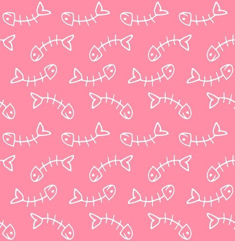 Vector vector seamless pattern of white ... | Premium Vector #Freepik #vector #fish-skeleton #fish-bone #fish-pattern #fish-illustration Doodle Fish, Skeleton Fish, Bone Fish, White Doodle, Fish Skeleton, Fish Illustration, Fish Pattern, Crochet Inspo, Fish Patterns