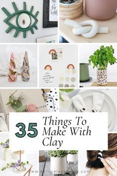 Home Decor With Air Dry Clay, Air Clay Plant Pot, Diy Dry Clay Projects, Diy Clay Decorations Home Decor, Model Clay Crafts, Diy Clay Decor Ideas, Air Dry Clay Business, Big Polymer Clay Projects, Making Clay Pots At Home