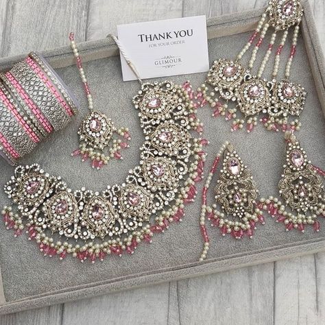 Pink Indian Wedding, Bridal Jewellery Set, Pink Jewelry Set, Indian Wedding Jewelry Sets, Indian Bridal Jewelry Sets, Wedding Jewelry Set, Bridal Accessories Jewelry, Silver Jewellery Indian, Bridal Necklace Set