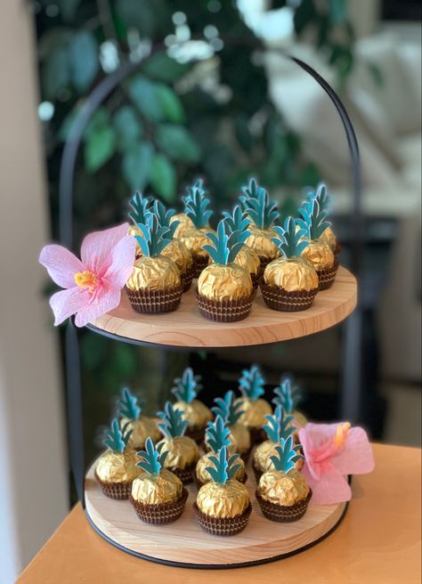 Luau Party Favors, Ferrero Rocher Chocolate, Rocher Chocolate, Ferrero Rocher Chocolates, Ferrero Rocher, Luau Party, Chocolates, Pineapple, Party Favors