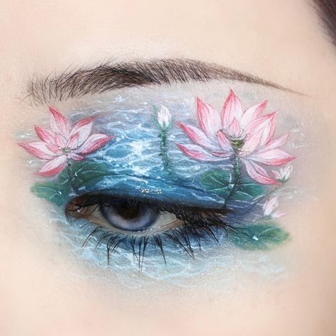 Lotus Flower Makeup, Lotus Makeup, Dragon Makeup, Angel Makeup, Anime Eye Makeup, Cognitive Functions, Flower Makeup, Cute Eye Makeup, Doll Eye Makeup