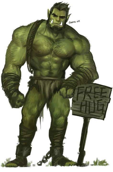 Handsome Orc, Pathfinder Orc, Orc Art, Dnd Races, Animated Man, Alien Concept Art, Fantasy Male, Character Design Male, Fantasy Rpg