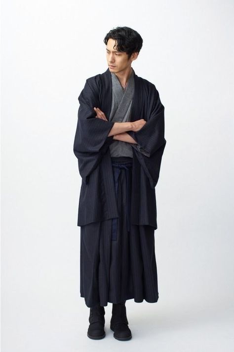 Japanese Traditional Clothing Men, Gentaro Yumeno, Japanese Mens Fashion, Japanese Traditional Clothes, Fling Posse, Japanese Traditional Clothing, Modern Kimono, Male Kimono, Japanese Men