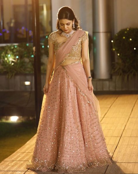 #receptionlehenga #partywear #fancyhalfsaree #halfsaree #beautifulhalfsaree Lehenga Type, Indian Wedding Gowns, Lehenga Saree Design, Half Saree Lehenga, Indian Outfits Lehenga, Wedding Lehenga Designs, Lehnga Dress, Bridal Lehenga Collection, Designer Bridal Lehenga