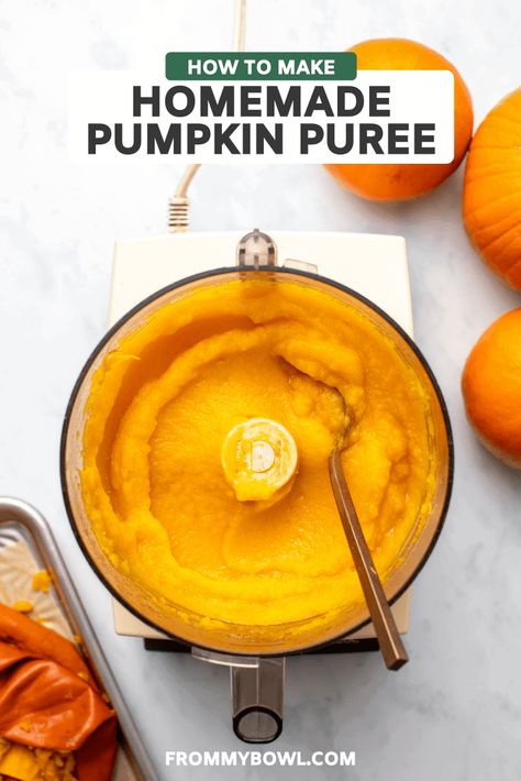 Learn how to make your own pumpkin puree at home! Homemade pumpkin puree requires only 1 ingredient and is creamy, sweet, and nutritious. Preparing Butternut Squash, Butternut Squash Muffins, Make Pumpkin Puree, Butternut Squash Puree, Vegan Pumpkin Recipes, Squash Puree, Cinderella Pumpkin, Homemade Pumpkin Puree, Nut Milk Bag