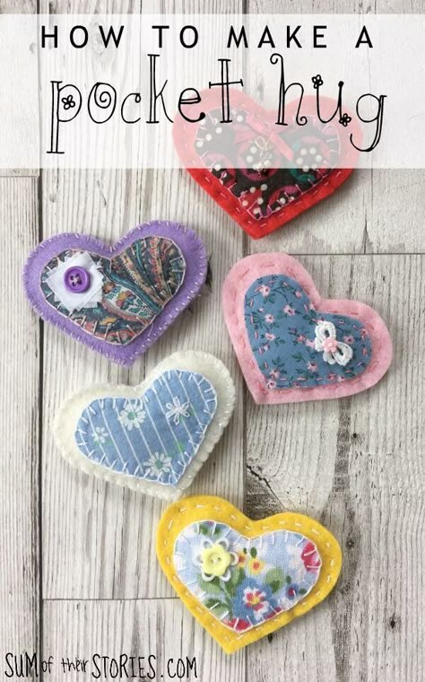 Heart Pocket Sewing Pattern, Flat Knit Projects, No Sew Crafts With Fabric, Felt Hearts Crafts, Hearts Crafts, Felt Pincushions, Pocket Hugs, Dorset Buttons, Easter 2021