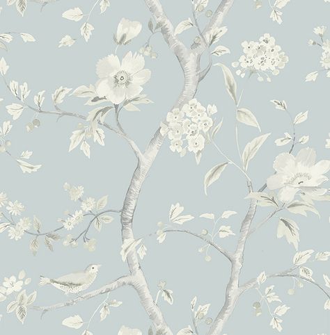 Chinoiserie Patterns, Lillian August, Urban Chic Fashion, Drops Patterns, Floral Branch, Botanical Wallpaper, Bird On Branch, Hand Painted Silk, Ballard Designs