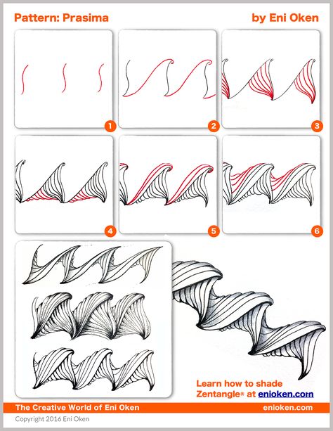 Graph Art, Stylo Art, Easy Zentangle, Zentangle Pattern, Zen Doodle Patterns, Zentangle Tutorial, Zentangle Artwork, Drawing Lesson, Tangle Pattern