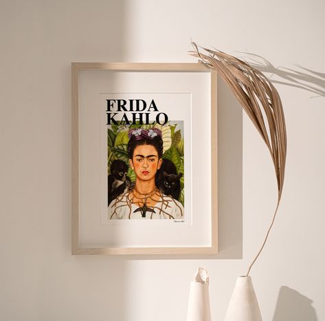 Frida Kahlo Self Portrait, Portrait Home Decor, Etsy Poster, Modern Art Poster, Frida Kahlo Art, Scandinavian Print, Mid Century Modern Art, Minimalist Prints, Modern Art Prints