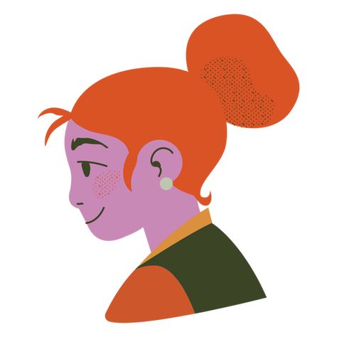 Redhead woman side profile PNG Design People Side Profile, Side Profile Illustration, Woman Side Profile, Side Profile Woman, Side Face Drawing, Redhead Woman, Side Face, Face Illustration, Female Profile