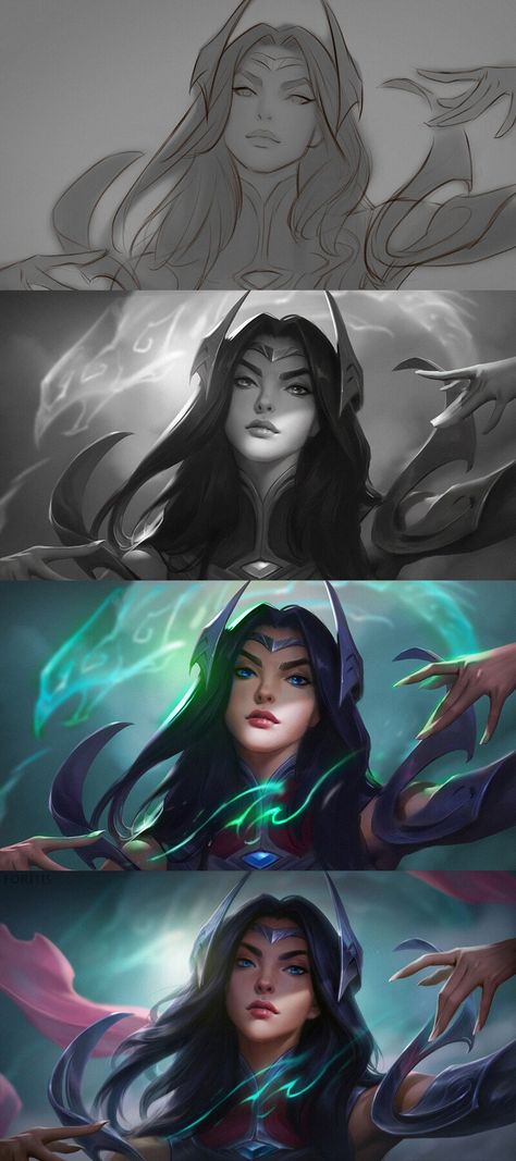 Irelia Fanart, League Of Legends Fanart, Zed League Of Legends, 얼굴 드로잉, League Of Legends Characters, Splash Art, Concept Art Character, It's Funny, Concept Art Drawing