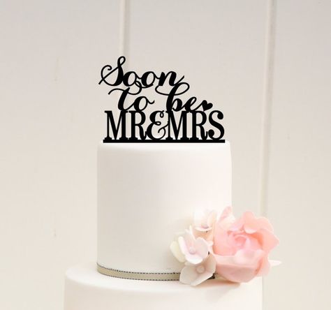 Pin for Later: 57 Affordable Bridal Shower Products That Are Too Cute to Pass Up Soon to Be Mr. & Mrs. Cake Topper Soon to Be Mr. & Mrs. Cake Topper ($20) Tiffany Bridal Shower Centerpieces, Bridal Chair Cover, Simple Wedding Shower, Wedding Shower Cake, Tiffany Bridal Shower, Bridal Shower Cake Topper, Bridal Shower Guest Book, Cake Table Decor, Bridal Shower Photos