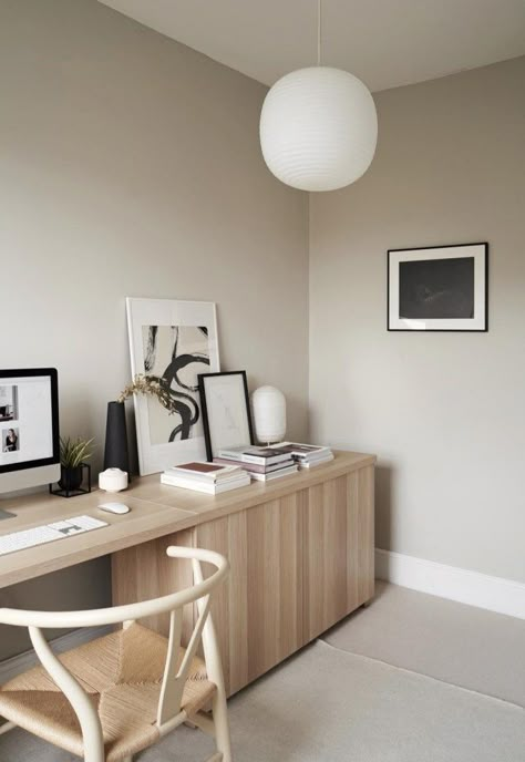 Ikea Work Desk Hack, Ikea Office Setup, Ikea Pax Closet Office, Ikea Working Space, Wall To Wall Office Desk, Office Room Storage Ideas, Ikea Office Desks, Ikea Malm Office Ideas, Ikea Office Bedroom