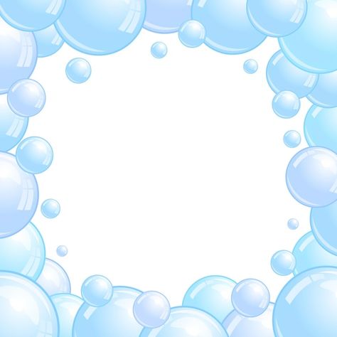 Blue soap bubbles frame. foam border, su... | Premium Vector #Freepik #vector #suds #soap-foam #bath-foam #soap-bubbles Bubble Border, Bubbles Background, Sanrio Party, Soap Foam, Bath Foam, Blue Soap, Paper Art Design, Baby Soap, Foam Soap