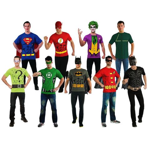 http://www.mybargainbuddy.com/superhero-adult-t-shirts-14-59-free-sh Easy Superhero Costumes, Superhero Costumes For Men, Easy Fancy Dress, Diy Superhero Costume, Best Costume Ever, Dc Costumes, Costumes For Men, Comic Costume, Superhero Halloween