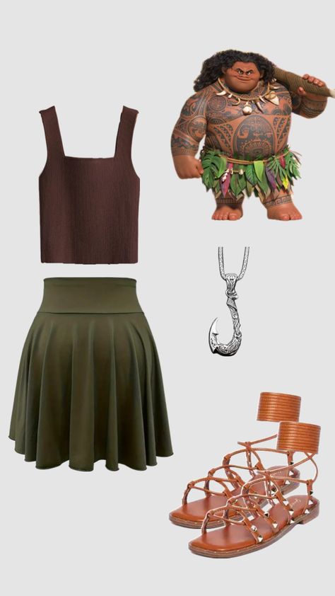 #moana #maui #disney #disneybound #disneybounding Moana Inspired Outfits, Moana Disneybound, Maui Disney, Maui Moana, Outer Banks Outfits, Moana Maui, Enchanted Evening, Artsy Outfit, Disney Bound Outfits