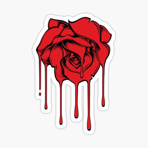 Red Stikers Aesthetic, Punk Stickers Printable, Melting Rose, Dark Red Stickers, Red Grunge Stickers, Black Rose Sticker, Vampire Stickers, Plane Sunset, Red Goth